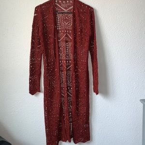 Women’s Red Boho Style Cardigan
